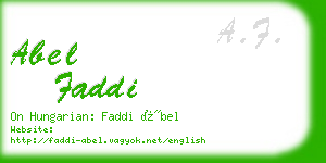 abel faddi business card